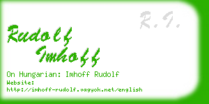 rudolf imhoff business card